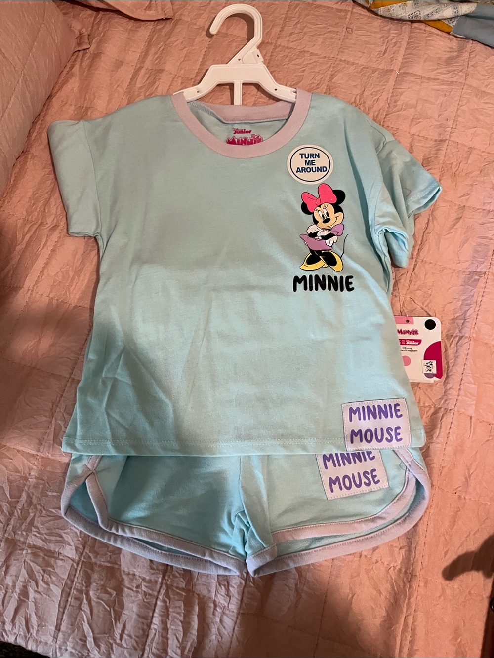 Disney Light Blue and Pink Minnie Mouse Girls' short Set
